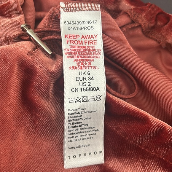 Topshop Velour Track Suit- Top is size 2 Pants are a size 8-10 - Picture 8 of 11